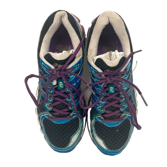 Asics Gel-Kayano 20-Women's Sz 9-Black/Blue/Purple -Running/Jogging Shoes- T3N7N - Picture 4 of 12